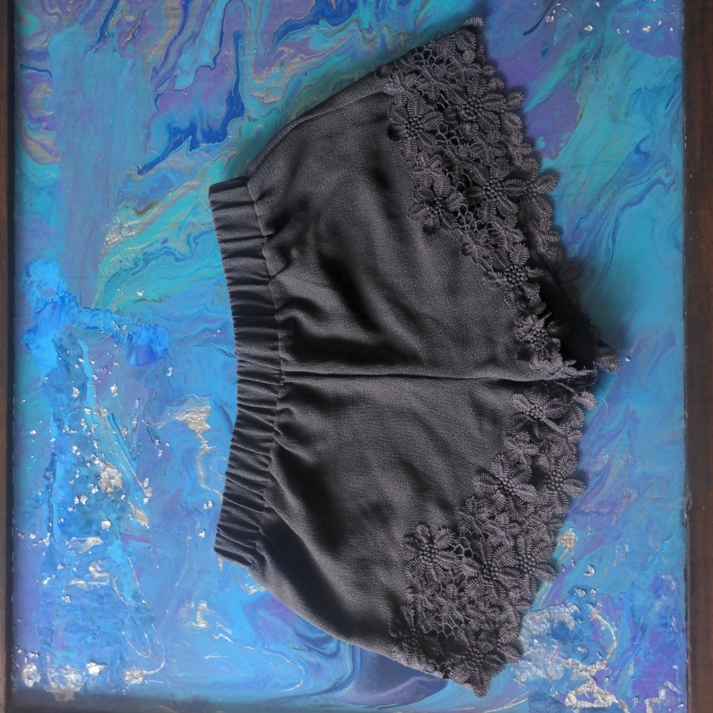 Lace bottom short shorts